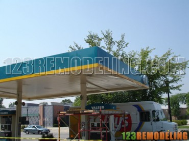 Evanston Gas Pump Overhang Repair